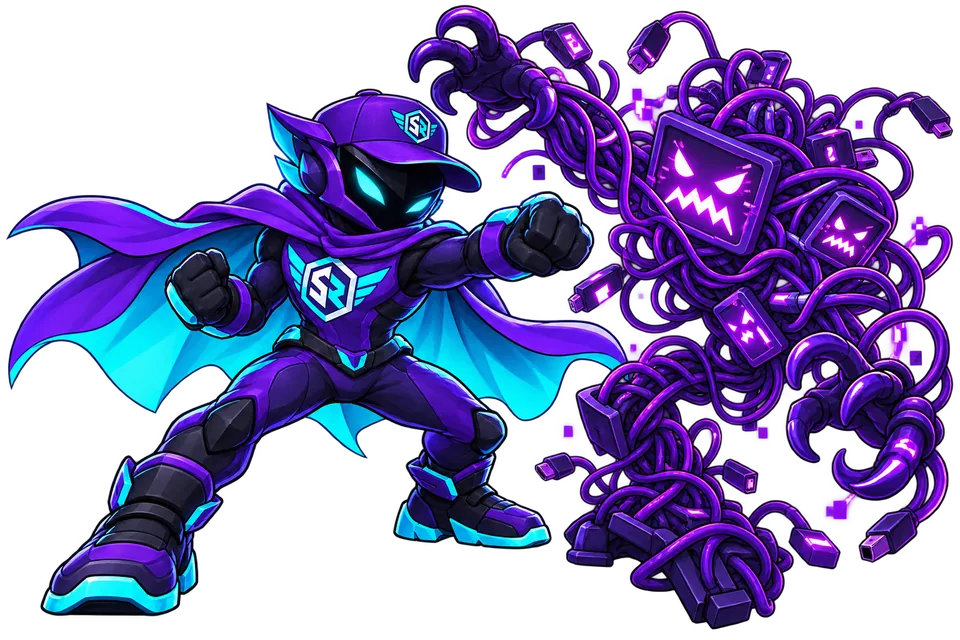 StreamRush-Maskottchen kämpft gegen das Algorithmus-Monster